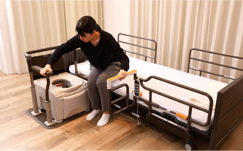 座位移乗の支えと転倒防止